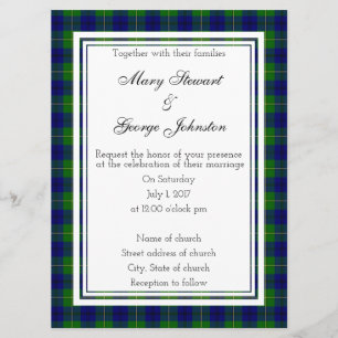Johnston Schotse bruiloft uitnodiging