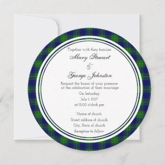 Johnston Scottish Wedding Round Uitnodiging