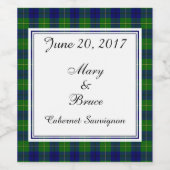 Johnston Scottish Wedding Wine Label Wijn Etiket (Enkel label)