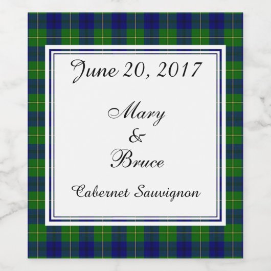 Johnston Scottish Wedding Wine Label Wijn Etiket (Enkel label)