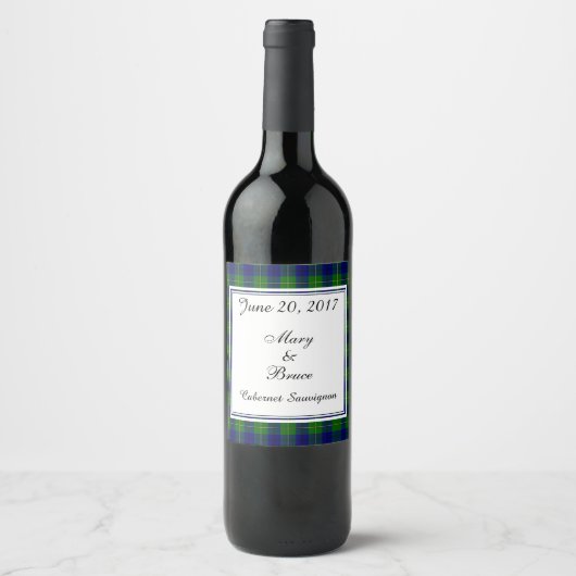Johnston Scottish Wedding Wine Label Wijn Etiket (Voorkant)