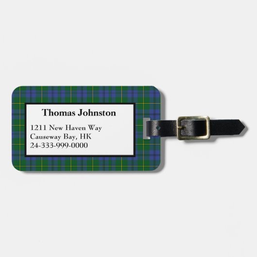 Johnston Tartan Bagagelabel (Voorkant horizontaal)