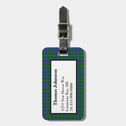 Johnston Tartan Bagagelabel (Voorkant verticaal)