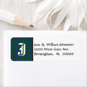 Johnston Tartan Pset Monogram Adresetiketten Etiket (Insitu)