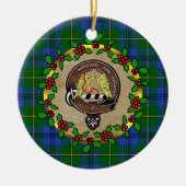 Johnstone Badge & Tartan Gepersonaliseerde Kerstmi Keramisch Ornament (Voorkant)