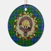 Johnstone Badge & Tartan Gepersonaliseerde Kerstmi Keramisch Ornament (Links)
