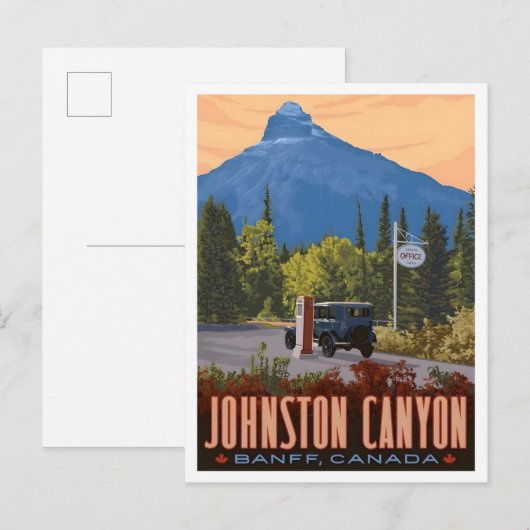Johnstone Canyon Banff Canada Oude Reis Briefkaart (Voorkant / Achterkant)