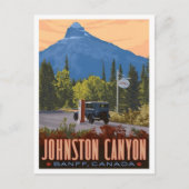 Johnstone Canyon Banff Canada Oude Reis Briefkaart (Voorkant)