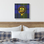 Johnstone Scottish Crest en Tartan Canvas print (Insitu (Slaapkamer))