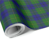 Johnstone tartan blauw groen geruit cadeaupapier (Rol Hoek)