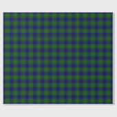 Johnstone tartan blauw groen geruit cadeaupapier (Vlak)