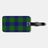 Johnstone tartan blue green plaid bagagelabel (Achterkant horizontaal)