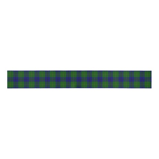 Johnstone tartan blue green plaid grosgrain lint (Voorkant)
