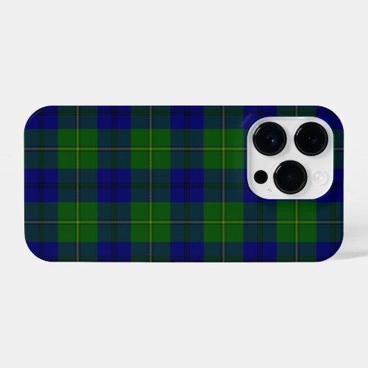 Johnstone tartan blue green plaid iPhone hoesje (Achterkant horizontaal)