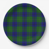 Johnstone tartan blue green plaid papieren bordje (Voorkant)