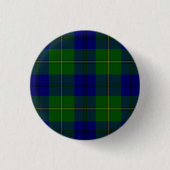 Johnstone tartan blue green plaid ronde button 3,2 cm (Voorkant)