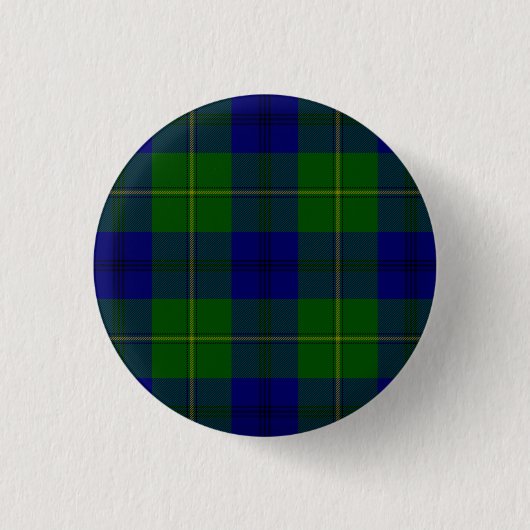 Johnstone tartan blue green plaid ronde button 3,2 cm (Voorkant)