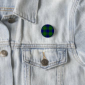 Johnstone tartan blue green plaid ronde button 3,2 cm (In situ)