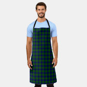 Johnstone tartan blue green plaid schort (Gedragen)