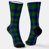 Johnstone tartan blue green plaid sokken (Gebogen)