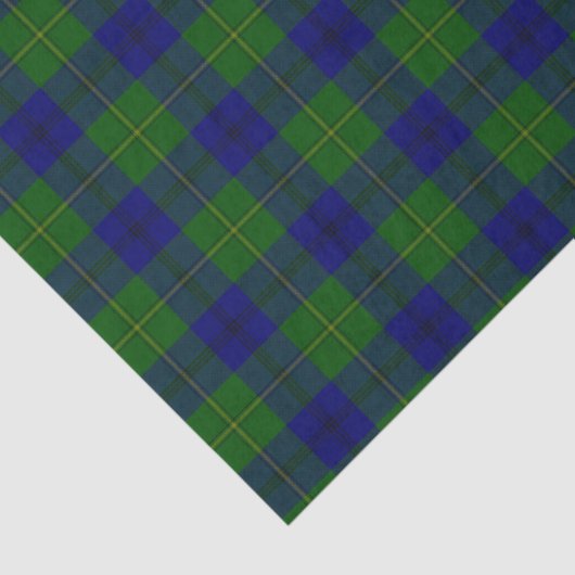 Johnstone tartan blue green plaid tissuepapier (Detail)