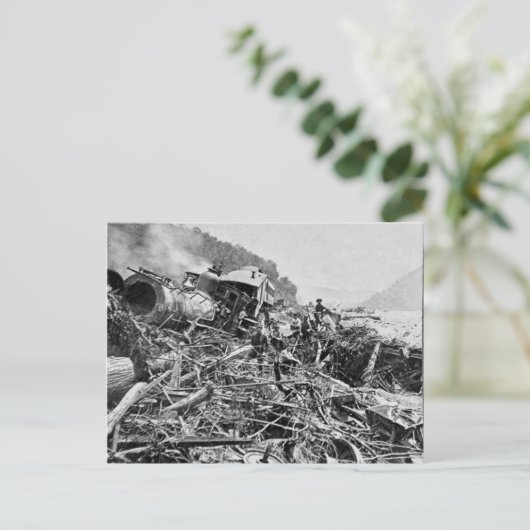 Johnstown Flood Train Wreck  1889 Briefkaart (Staand voorkant)