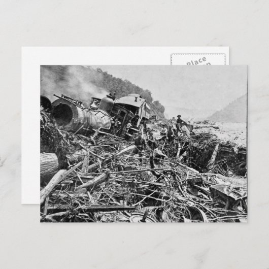 Johnstown Flood Train Wreck  1889 Briefkaart (Voorkant / Achterkant)