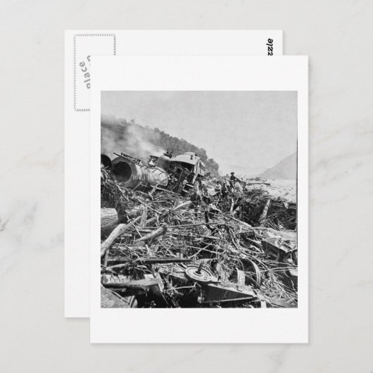 Johnstown Flood Train Wreck  1889 Briefkaart (Voorkant / Achterkant)