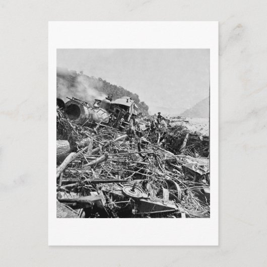 Johnstown Flood Train Wreck 1889 Briefkaart (Voorkant)