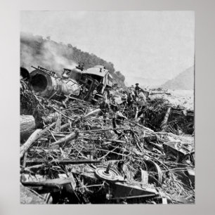 Johnstown Flood Train Wreck Poster