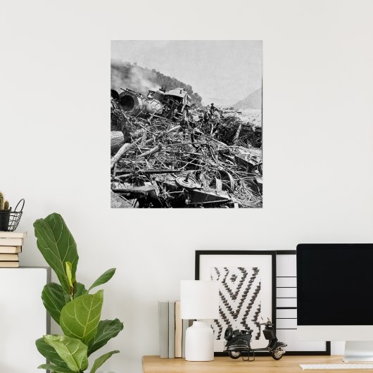 Johnstown Flood Train Wreck Poster (Thuiskantoor)