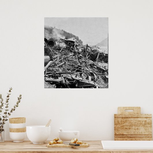 Johnstown Flood Train Wreck Poster (Keuken)