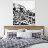 Johnstown Flood Train Wreck Vintage 1889 Canvas Afdruk (Insitu (Slaapkamer))