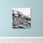 Johnstown Flood Train Wreck Vintage 1889 Canvas Afdruk (Insitu (Houten vloer))