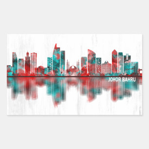 Johor Bahru Maleisië Skyline Rechthoekige Sticker
