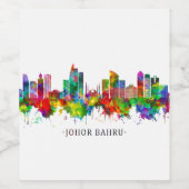 Johor Bahru Maleisië Skyline Wijn Etiket (Enkel label)