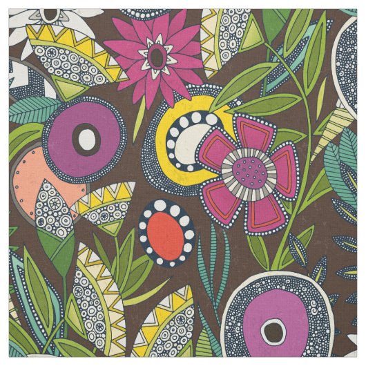 Joie bloemenespresso stof (Swatch)