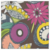 Joie bloemenespresso stof (Close Up)