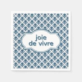 Joie De Vivre Elegant French Tapestry Blue White Servet