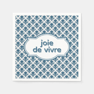 Joie De Vivre Elegante Franse Tapijt Blauw Wit Servet