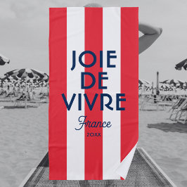 Joie De Vivre France Rode Cabana Stripe Frans Strandlaken