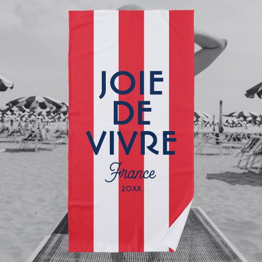 Joie De Vivre France Rode Cabana Stripe Frans Strandlaken