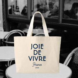 Joie de Vivre Frankrijk Aangepast jaar Frans Grote Tote Bag