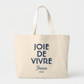 Joie de Vivre Frankrijk Aangepast jaar Frans Grote Tote Bag (Voorkant)