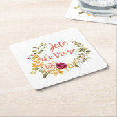 Joie de Vivre Frans Gezegde Kartonnen Onderzetters (Schuin)