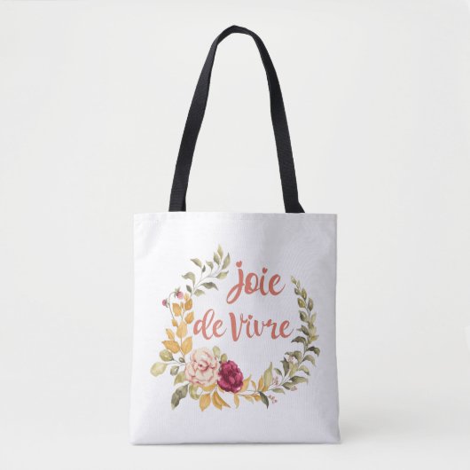 Joie de Vivre Frans Gezegde Tote Bag (Voorkant)