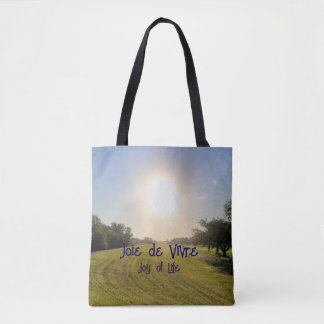 Joie de vivre Navy Tote Bag