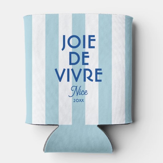 Joie De Vivre Nice Blue Cabana Stripe Frans Blikjeskoeler (Achterkant)