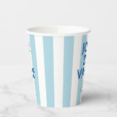 Joie De Vivre Nice Blue Cabana Stripe Frans Papieren Bekers (Links)