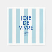 Joie De Vivre Nice Blue Cabana Stripe Frans Servet (Voorkant)